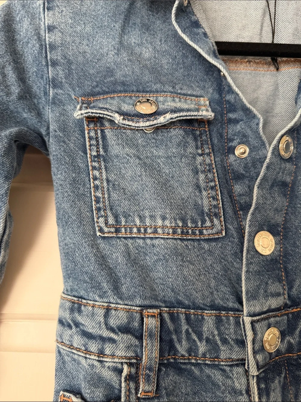 Zara Kids Light Blue Denim Jumpsuit with Cargo Pockets